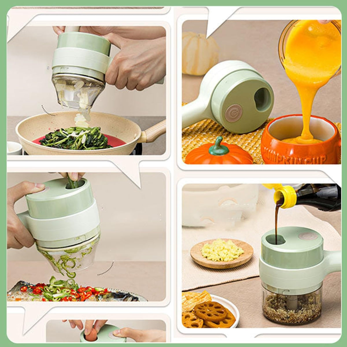 Electric Handheld Vegetable Cutter Slicer Multifunctional Food Chopper Compact Durable And Easy To Use Kitchen Tool (C)