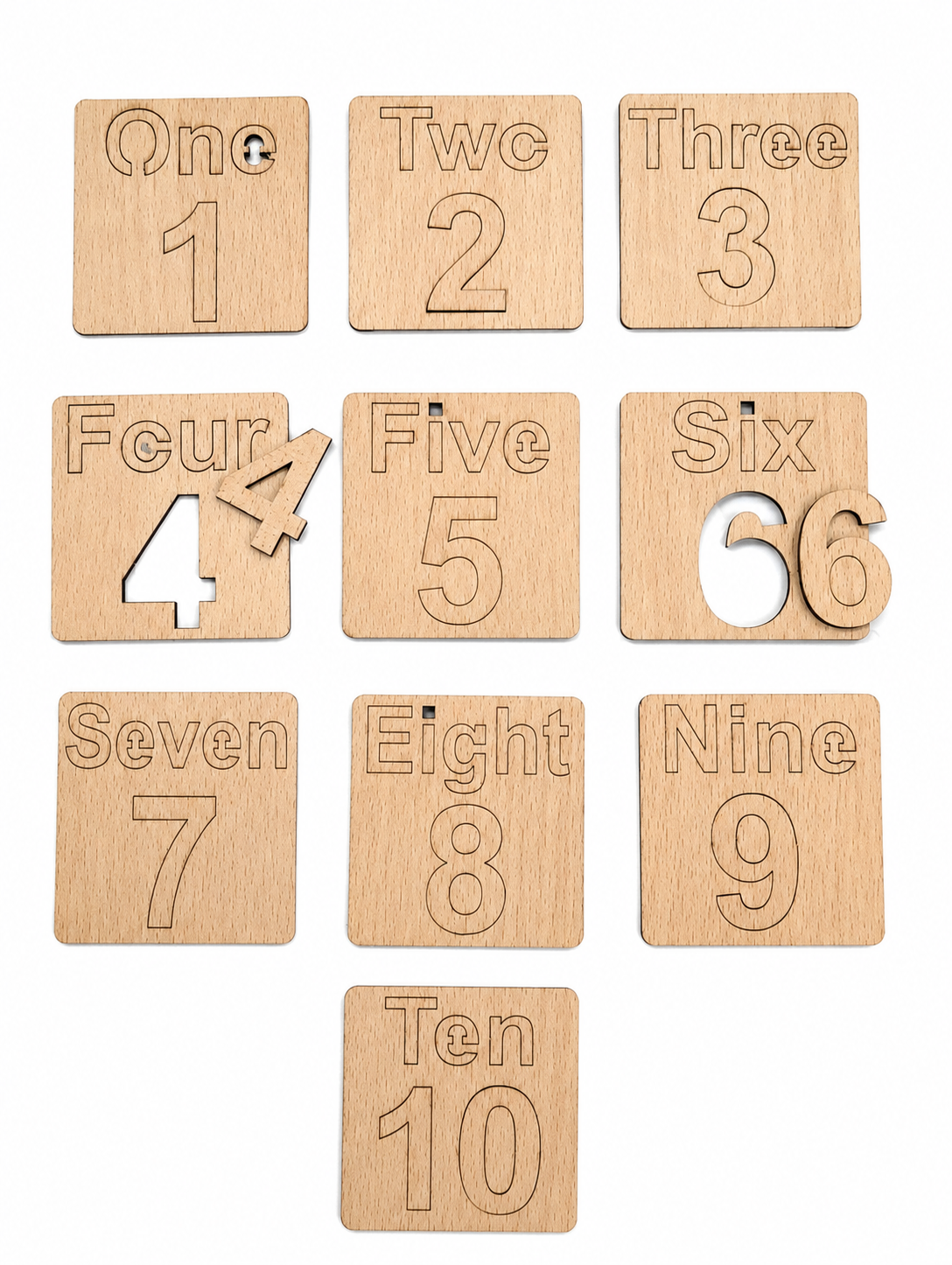 Educational Toys Wooden Number Learning Puzzle Set for Kids 1-10 (C)