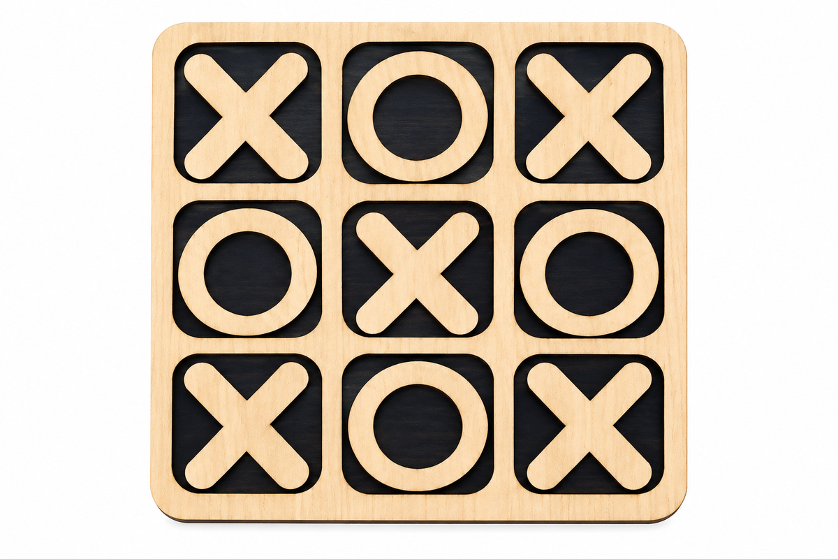 Wooden Tic Tac Toe Game - Educational Toy - Toys For kids and adults (C)