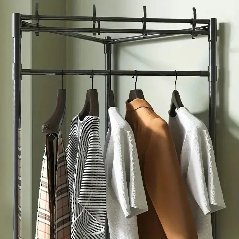 Multifunctional Corner Coat Rack | Nail-Free Installation | Space-Saving Coat & Storage Organizer | Waterproof & Durable | 3 Layers | Random Colour (C)