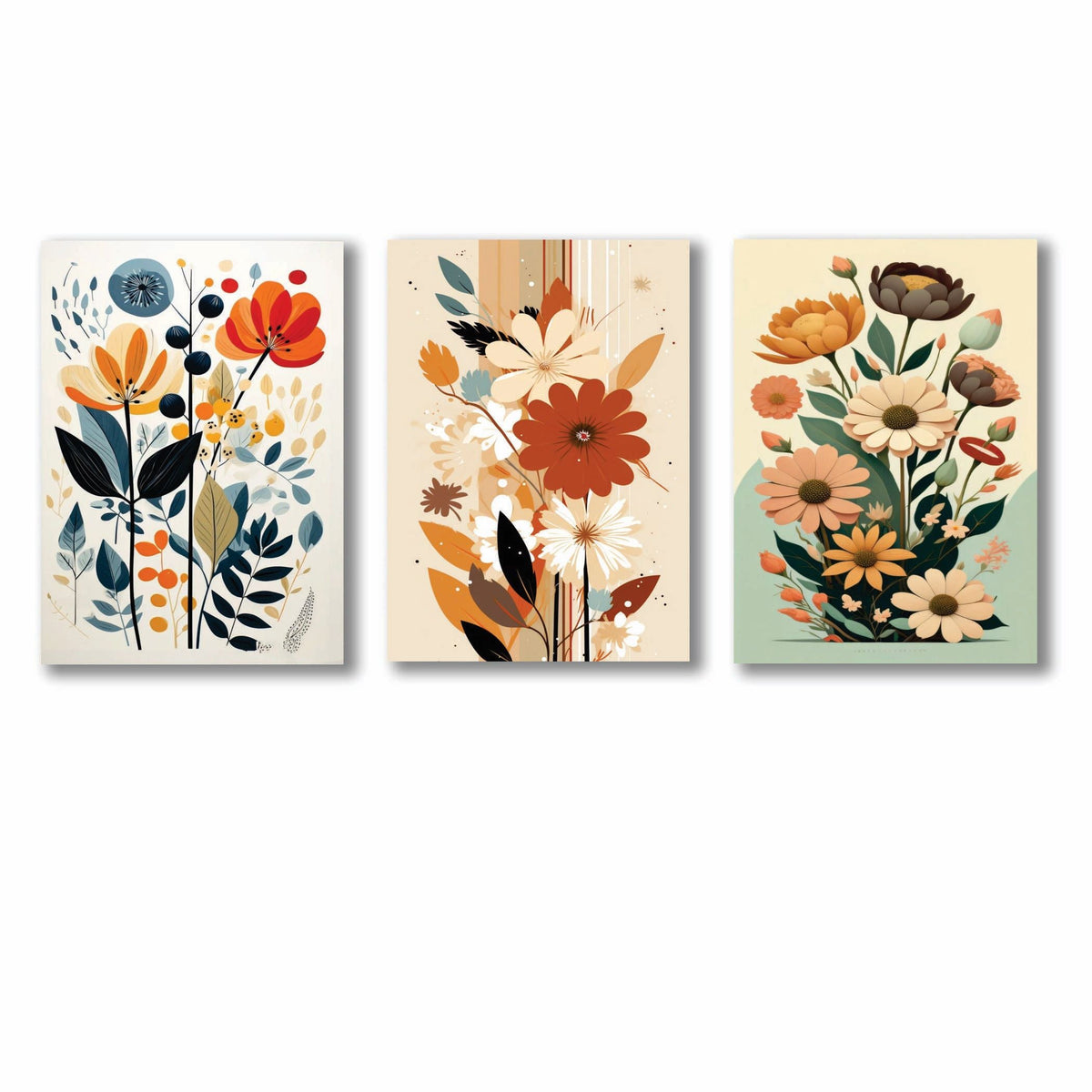Set of 3 Premium Wall Art Photo Tiles – Modern Home Decor Sets 8x11 (C)