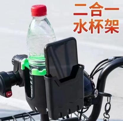 Universal 2-in-1 Motorcycle Cup Holder & Mobile Phone Bracket (HT-506) – Anti-Shake Adjustable Bike Handlebar Mount