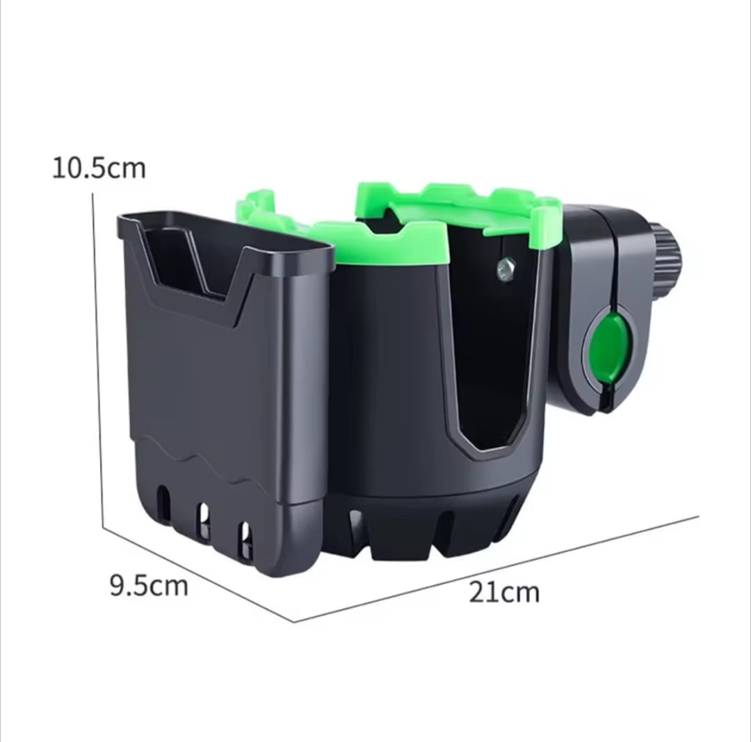 Universal 2-in-1 Motorcycle Cup Holder & Mobile Phone Bracket (HT-506) – Anti-Shake Adjustable Bike Handlebar Mount