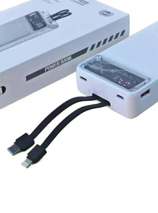 66W Fast Charging 20,000mAh Power Bank with Built-in Cables (C)