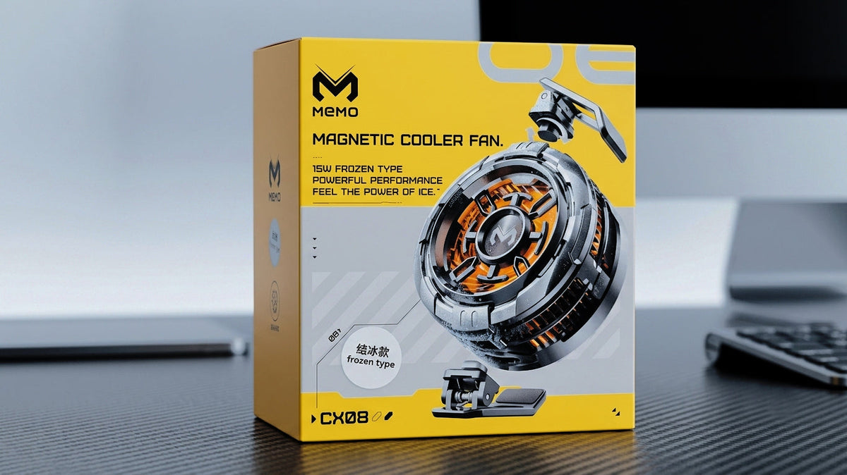 MEMO CX08 Pro Mobile Cooling Fan 25W Semiconductor Phone Cooler – Fast Cooling Gaming Radiator for Android & iPhone ~ Magnetic Support (C)