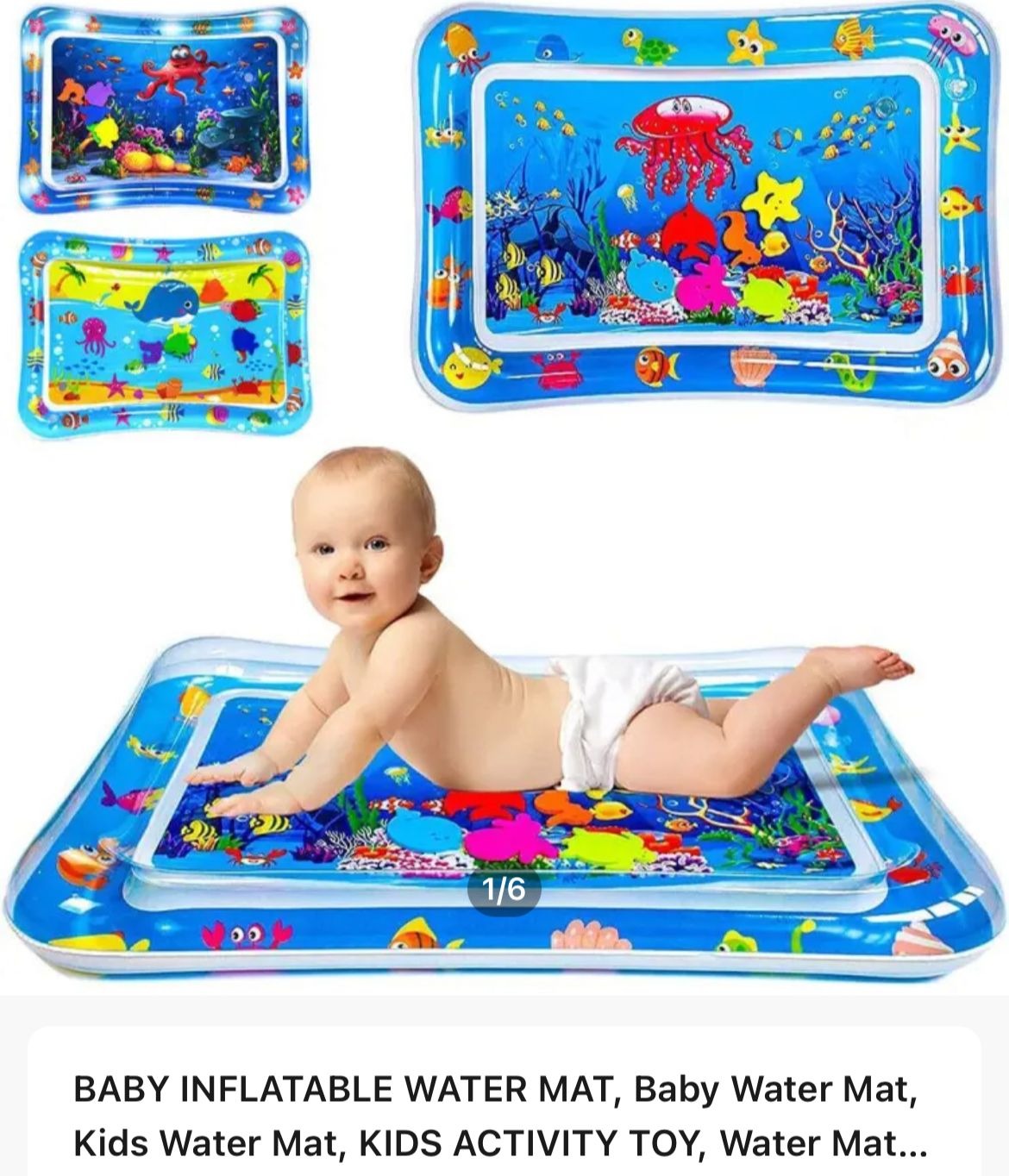 Inflatable Baby Play Mat Water Play Mat For Kids Leakproof Baby Tummy Time Pool Type Mat (C)