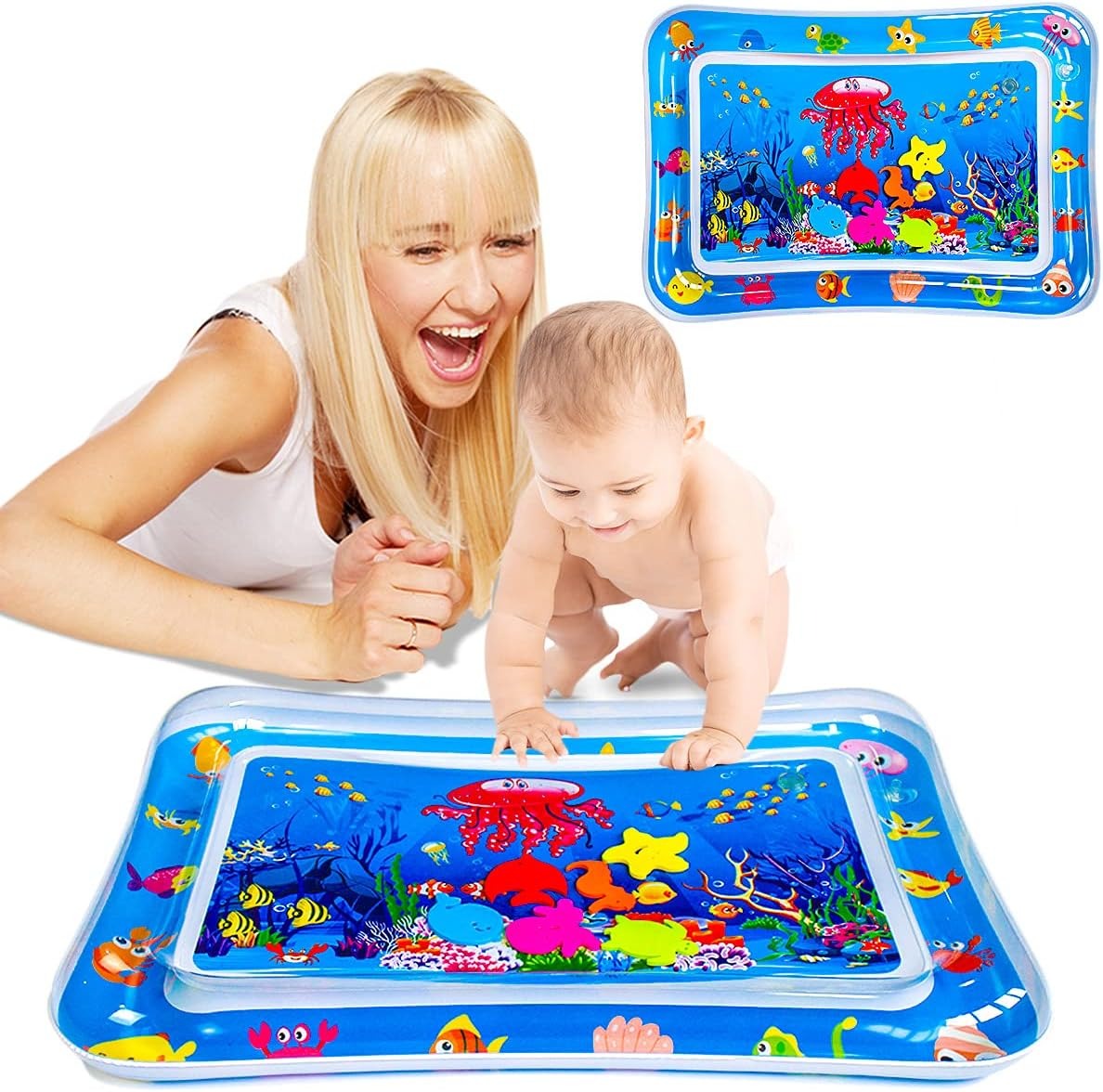 Inflatable Baby Play Mat Water Play Mat For Kids Leakproof Baby Tummy Time Pool Type Mat (C)