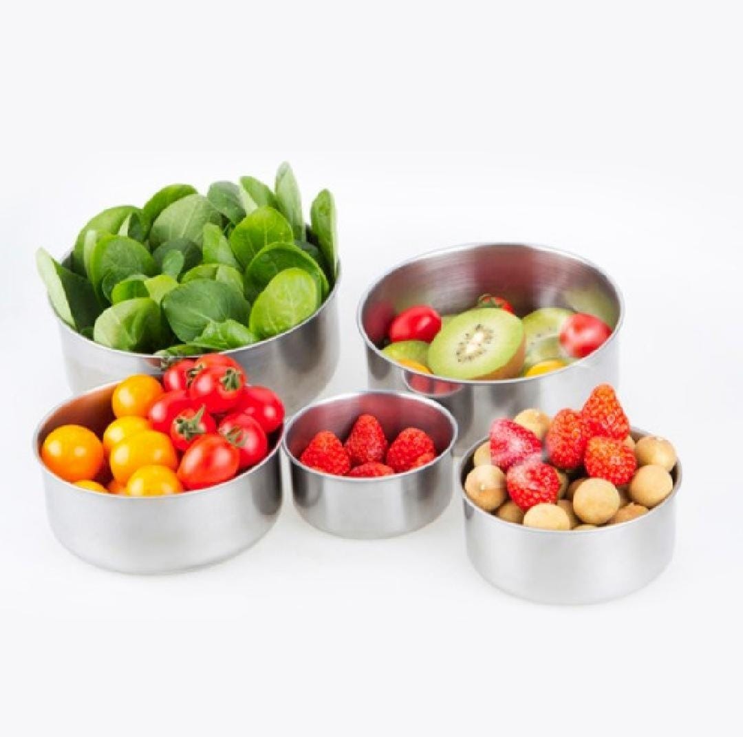 5pc Set Stainless Steel Bowl with Lid (C)