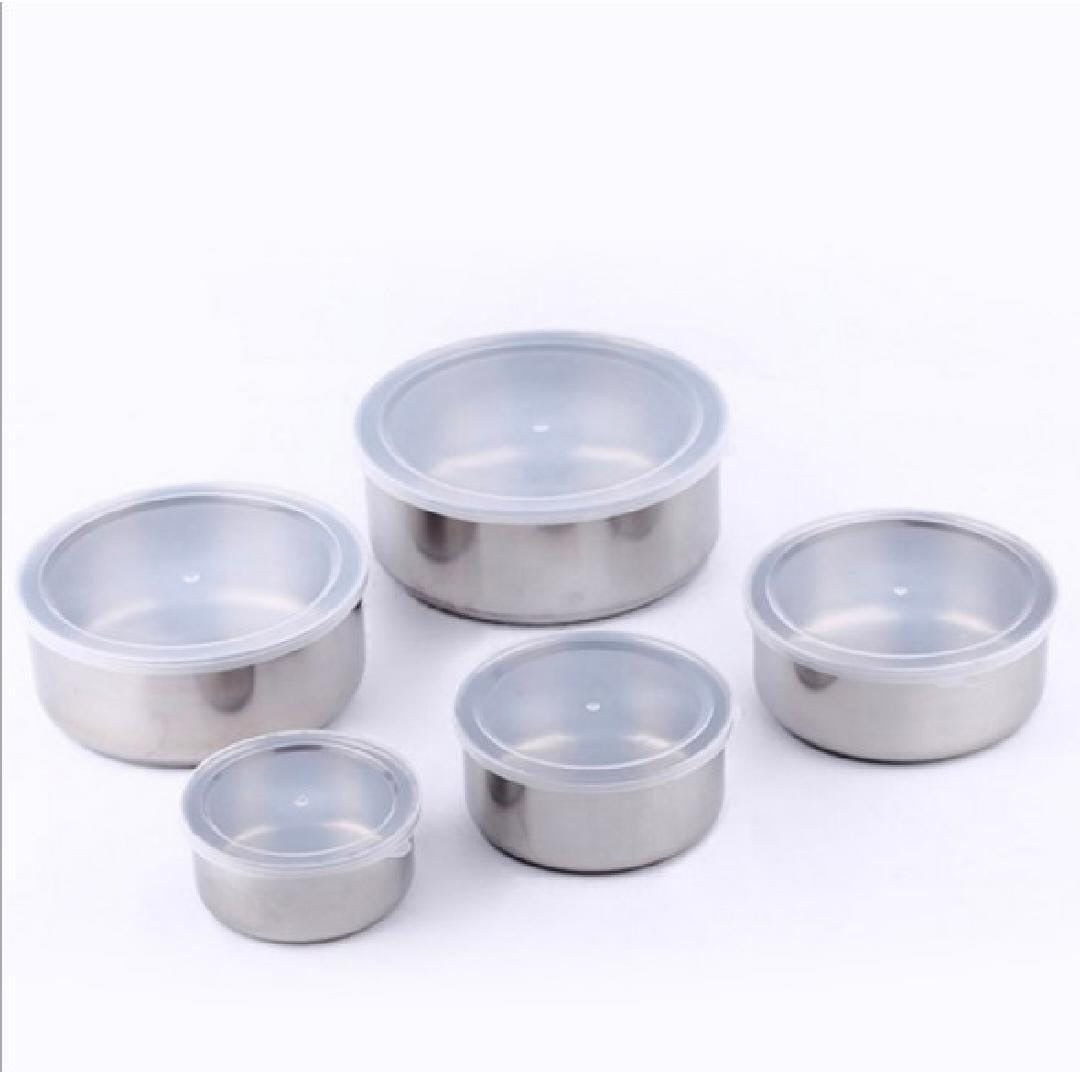 5pc Set Stainless Steel Bowl with Lid (C)