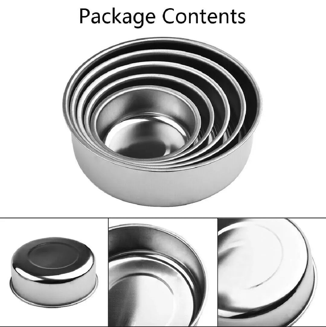 5pc Set Stainless Steel Bowl with Lid (C)