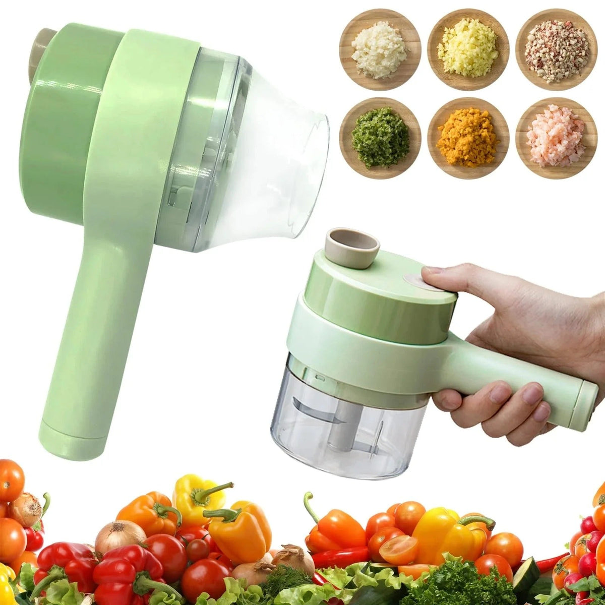Electric Handheld Vegetable Cutter Slicer Multifunctional Food Chopper Compact Durable And Easy To Use Kitchen Tool (C)
