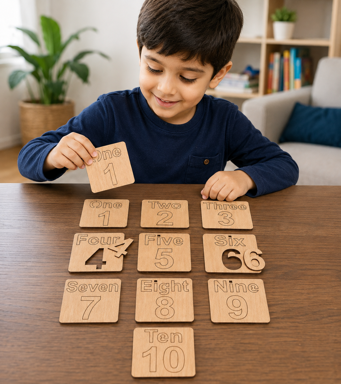 Educational Toys Wooden Number Learning Puzzle Set for Kids 1-10 (C)