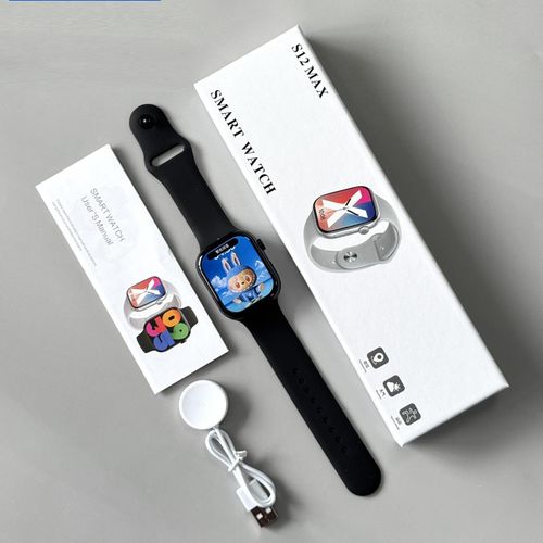 S12 Max Smart Watch with 1.85-Inch Full Touch HD Display, Bluetooth Calling, Smart Notifications, Health Monitoring, Fitness Tracking (C)