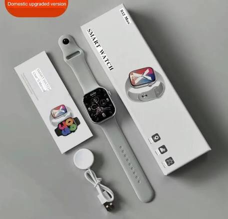 S12 Max Smart Watch with 1.85-Inch Full Touch HD Display, Bluetooth Calling, Smart Notifications, Health Monitoring, Fitness Tracking (C)