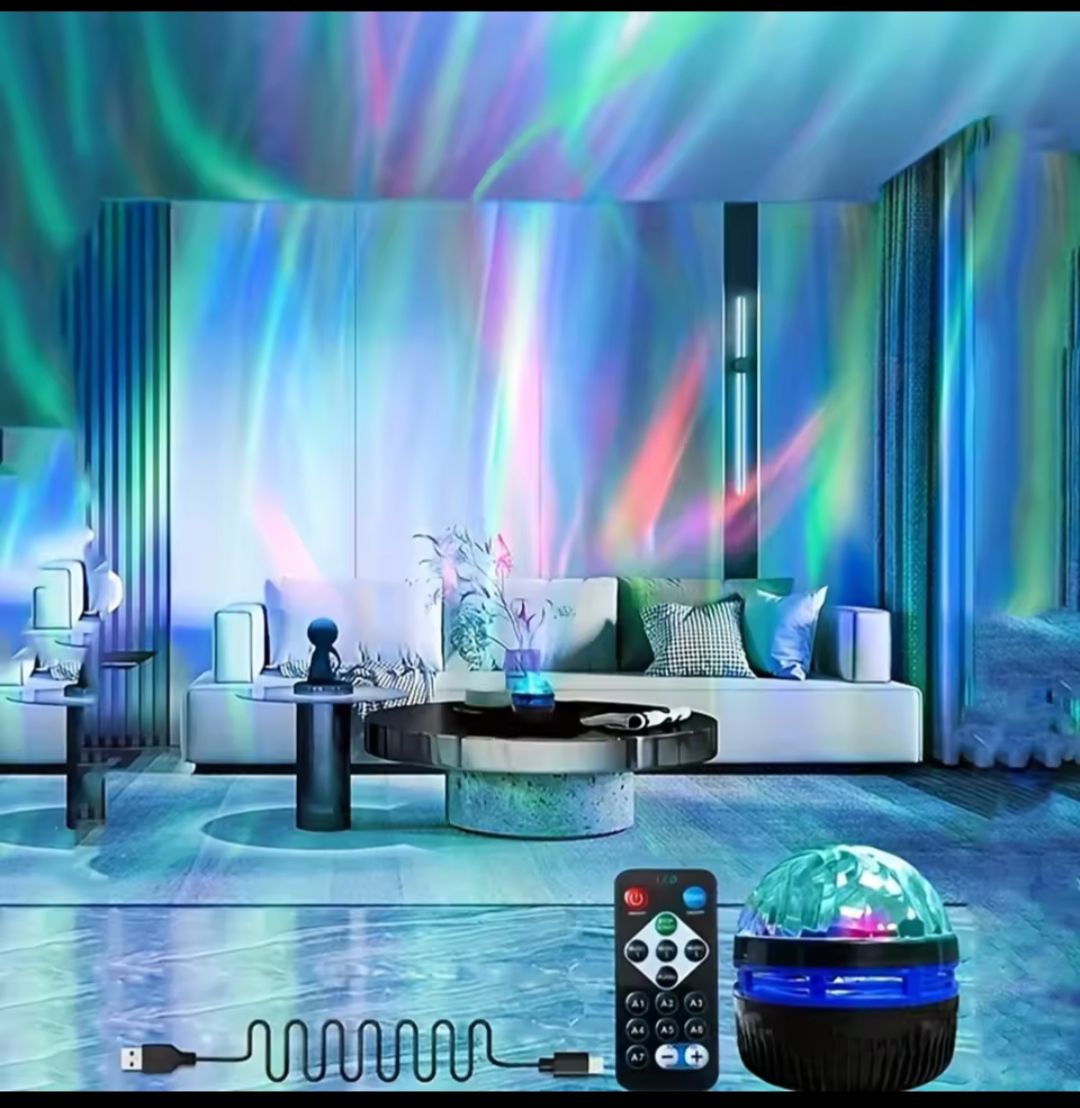 USB Galaxy Projector Aurora 5V Night Light 360° Rotating RGB light (C)