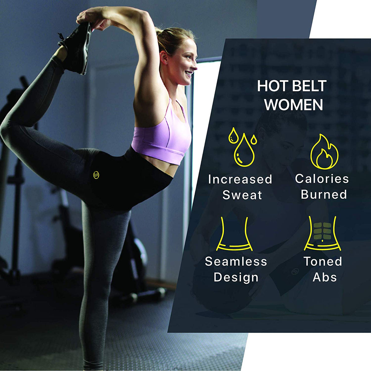 Hot Shaper Slimming Belt – Waist Trainer for Men & Women - Sizes: M, L, XL, 2XL 3XL (C)