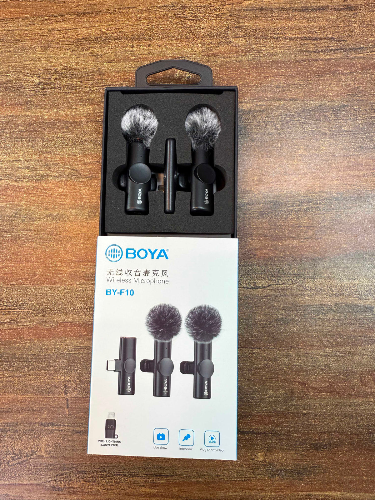 BOYA BY-F10 2.4GHz Wireless Lavalier Microphone for Android USB-C Devices – Noise Cancelling, Plug & Play, 50m Range, 9h Battery* (With IPhone Connector) (C)