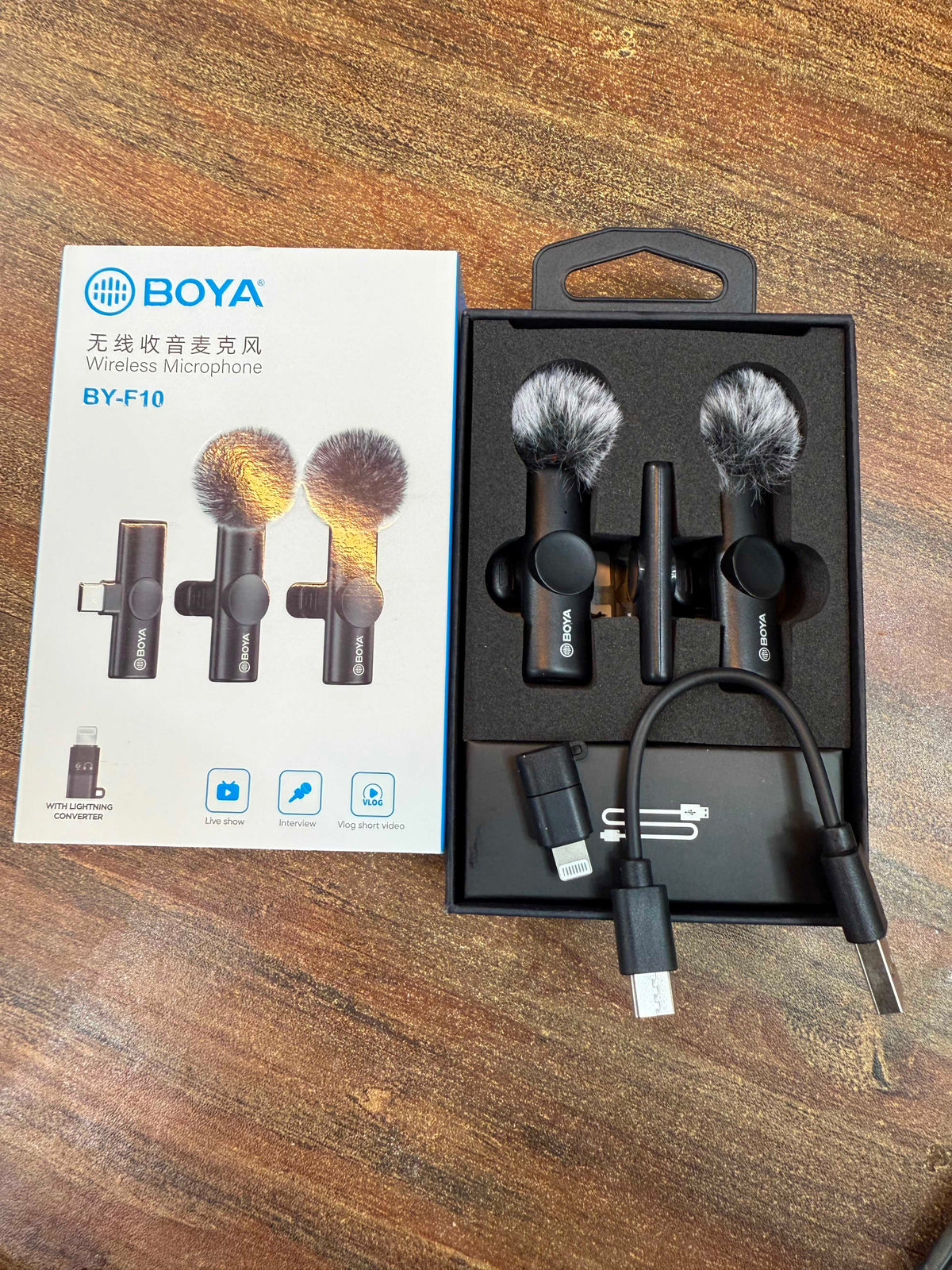 BOYA BY-F10 2.4GHz Wireless Lavalier Microphone for Android USB-C Devices – Noise Cancelling, Plug & Play, 50m Range, 9h Battery* (With IPhone Connector) (C)