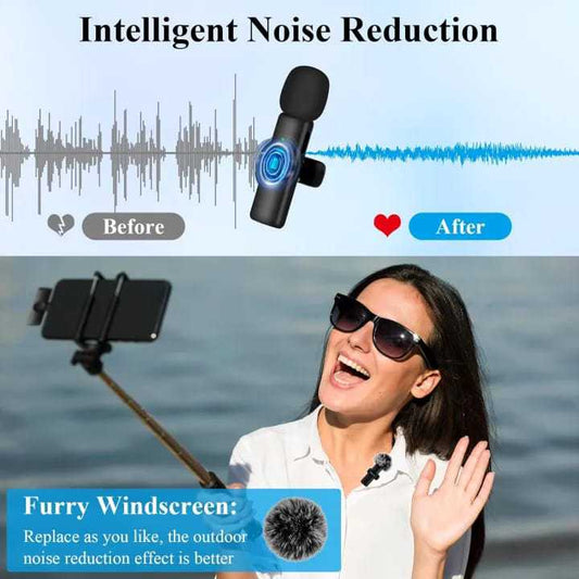 BOYA BY-F10 2.4GHz Wireless Lavalier Microphone for Android USB-C Devices – Noise Cancelling, Plug & Play, 50m Range, 9h Battery* (With IPhone Connector) (C)
