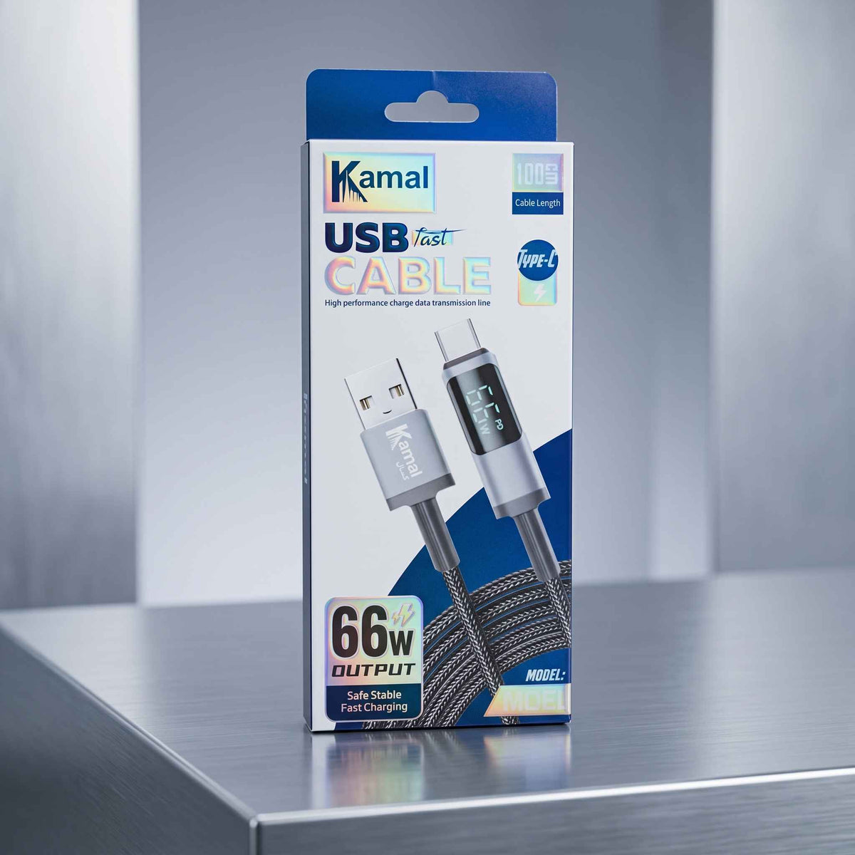 Kamal USB to Type-C Fast Charging & Data Transmission Cable – 100cm (C)