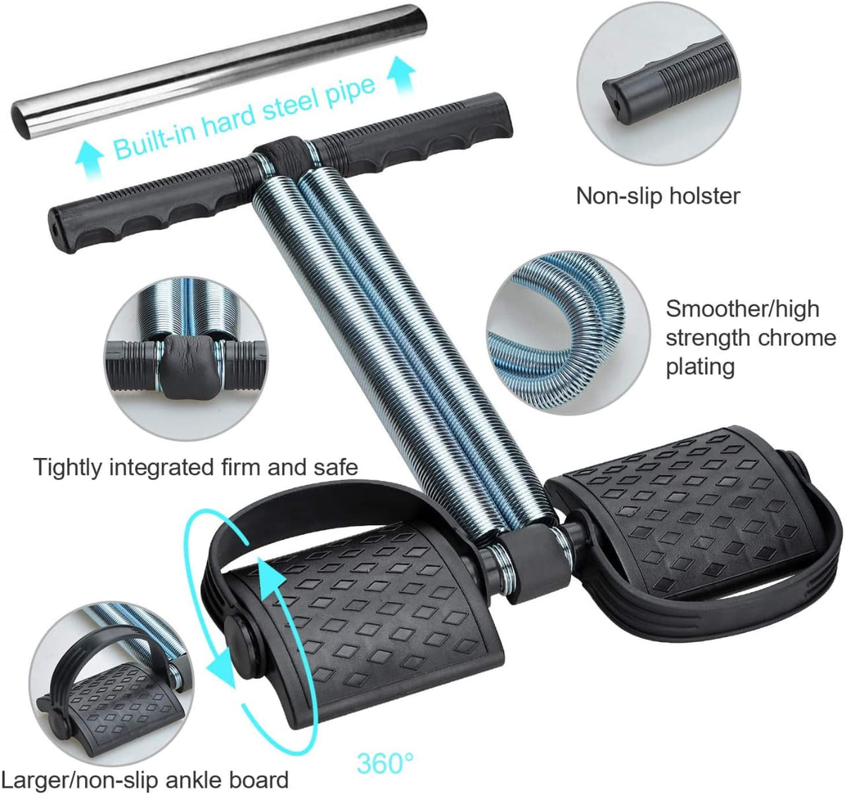 Tummy Trimmer Double Spring High Quality Resistance Trainer for Home Gym (C)