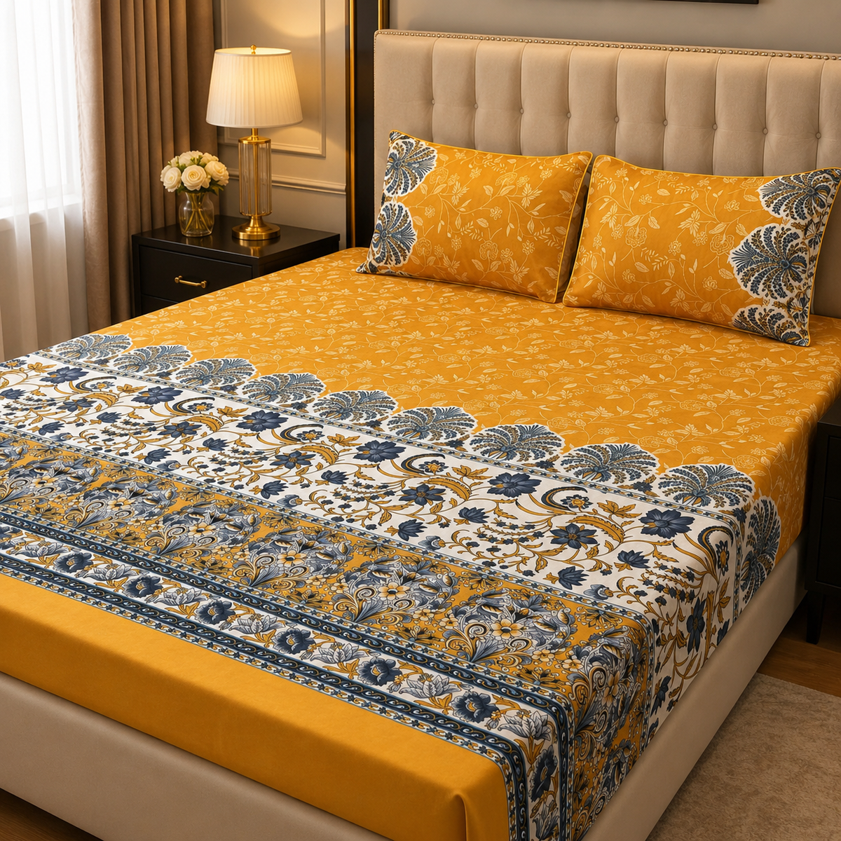 3D Crystal Cotton 3-piece Bedsheet Set AY0010010 (C)