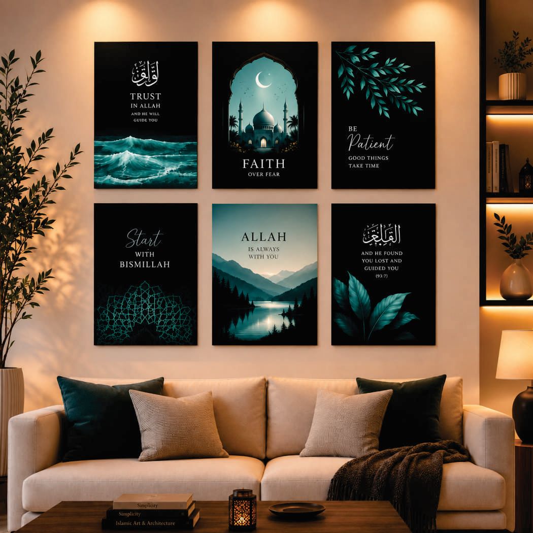 Set of 6 Premium Wall Art Photo Tiles – Modern Home Decor Sets 8x11 (C)