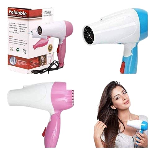 Nova Foldable Hair Dryer NV 1290 - Grooming Accessory Designed For Hair Drying And Daily Styling Routine (Random Color) (C)