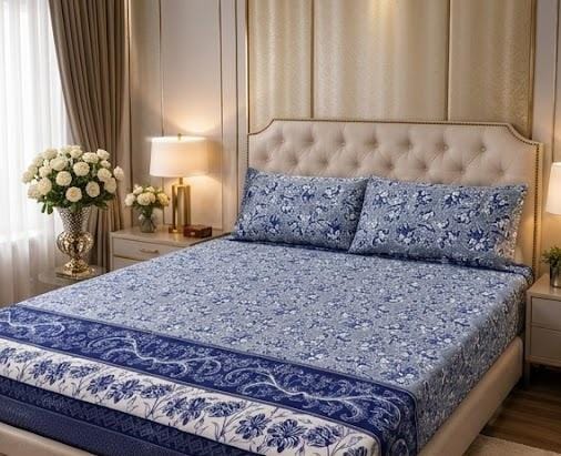 3D Crystal Cotton 3-piece Bedsheet Set AY0010033 (C)