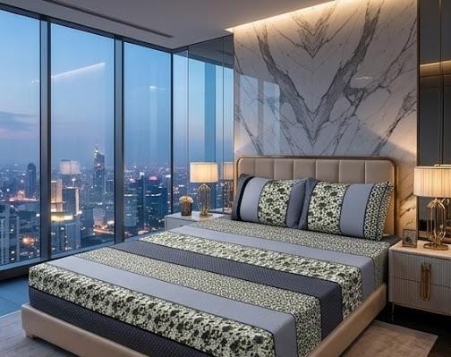 3D Crystal Cotton 3-piece Bedsheet Set AY0010032 (C)